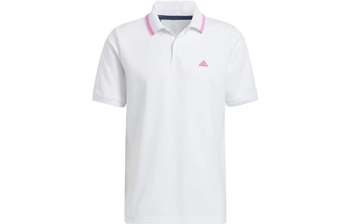 Adidas Polo Shirts Men's White Polo Collar Moderate Straight Fit