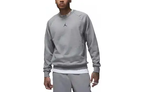 Jordan Sweatshirts Men's Gray Crew Neck Moderate Regular