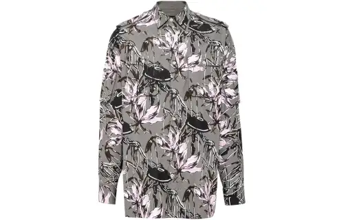 PRADA Shirts Men's Gray Pointed Collar Moderate Other