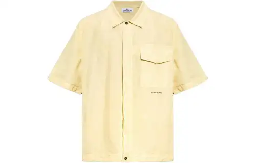 STONE ISLAND Logo-embroidered Button-up Shirt