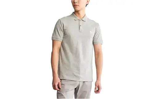 Timberland Polo Shirts Men's Light Gray Polo Collar Moderate Straight Fit