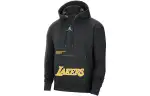 Jordan NBA Los Angeles Lakers, Letter Hooded Casual Fleece Lined Long Sleeved Sweatshirt Men's Black