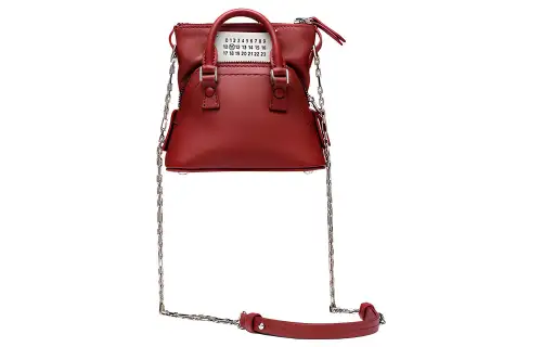 Maison Margiela 5AC Calfskin Handbag, Shoulder Bag, Crossbody Bag Women's Burgundy