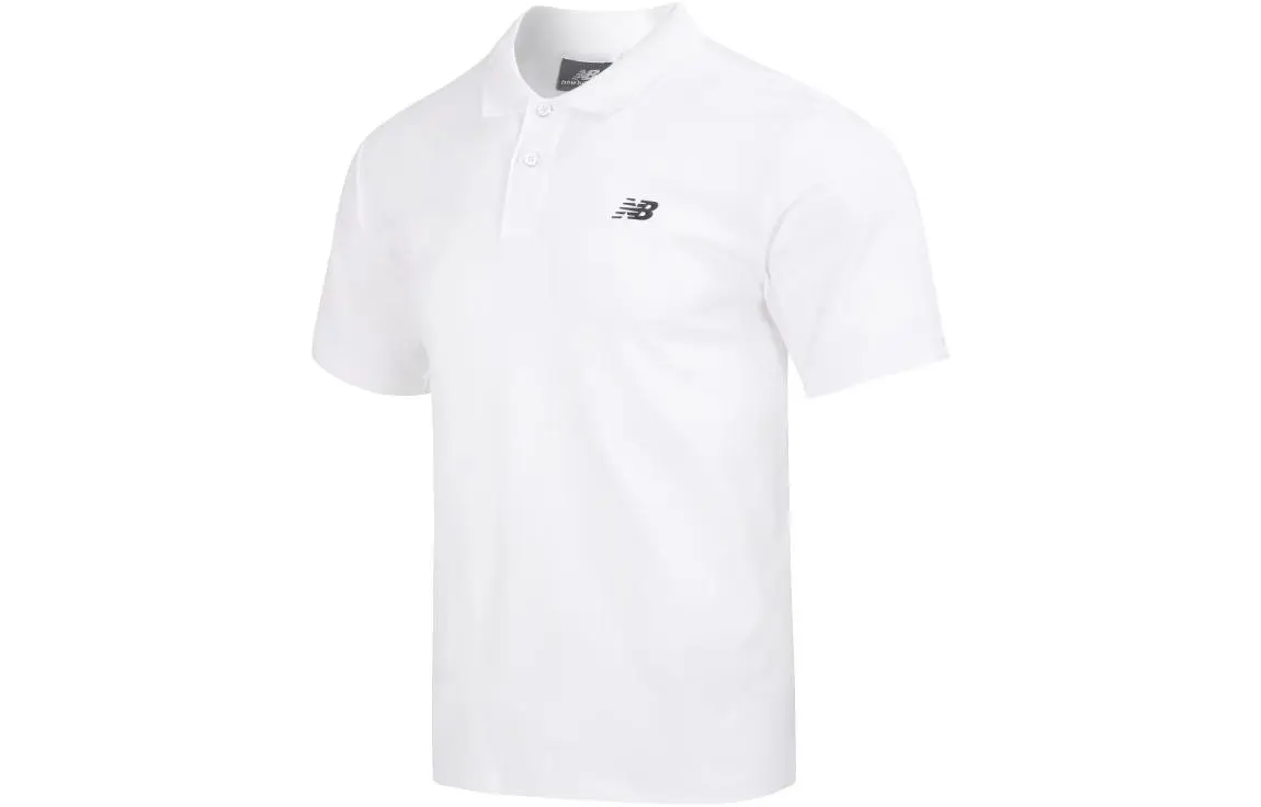 New Balance Polo Shirts Unisex White Polo Collar Moderate Straight Fit