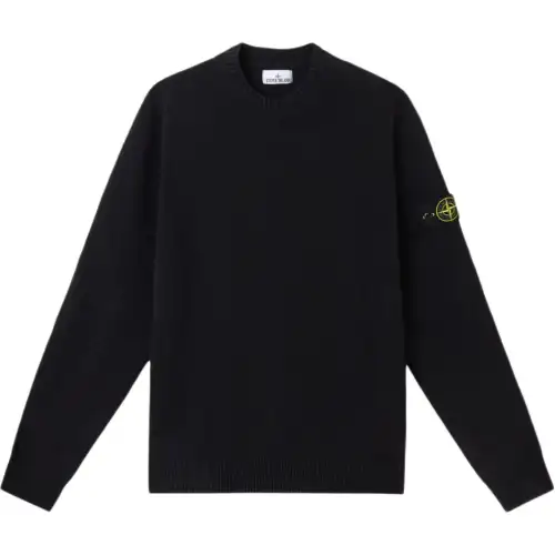 Stone Island ribbed-cuff logo-patch sweater