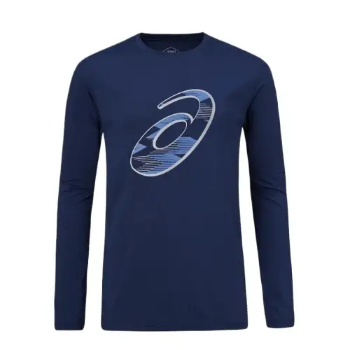 ASICS Sweatshirts Men's Blue Crew Neck Moderate