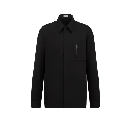 DIOR Shirts Men's Black Pointed Collar Moderate Other