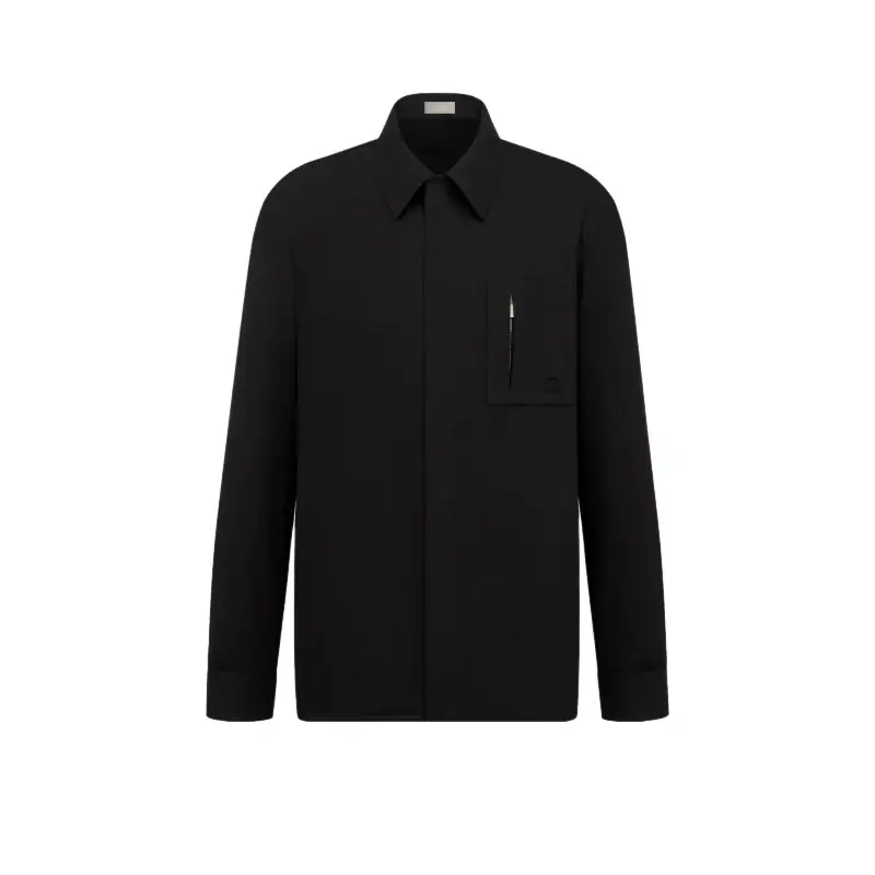 DIOR Shirts Men's Black Pointed Collar Moderate Other