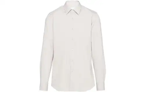 PRADA Shirts Men's Pearl Gray Lapel Moderate Other