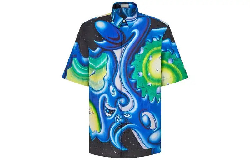 DIOR X Kenny Scharf Graphic Printed Short Sleeve Shirt
