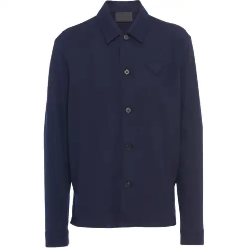 PRADA Shirts Men's Blue Pointed Collar Moderate Other
