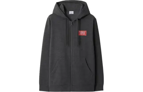 Burberry Hove Logo Print Zip Hoodie