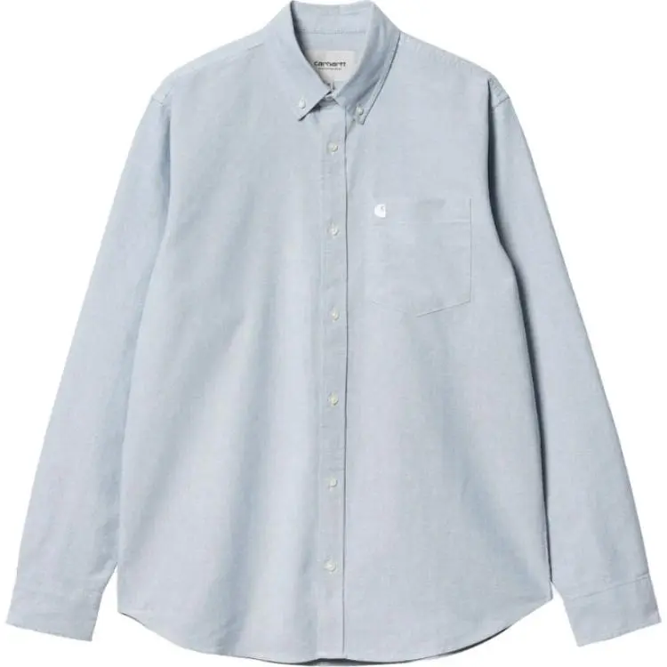 Carhartt WIP Shirts Men's Blue Lapel Moderate Straight Fit