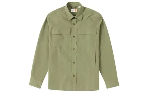Timberland Shirts Men's Olive Lapel Moderate Shirt