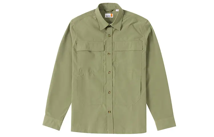 Timberland Shirts Men's Olive Lapel Moderate Shirt