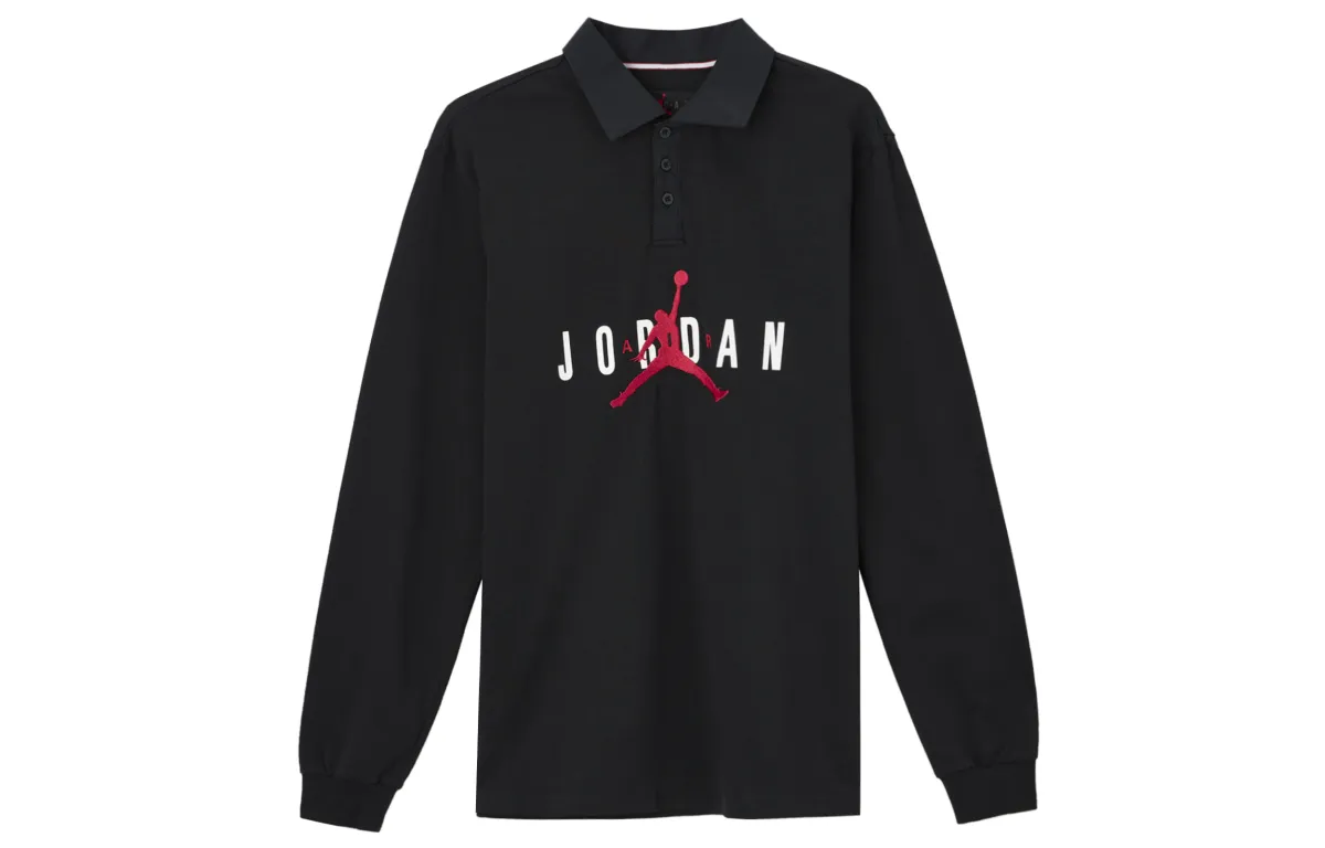 Jordan Polo Shirts Men's Black Crew Neck Moderate Straight Fit
