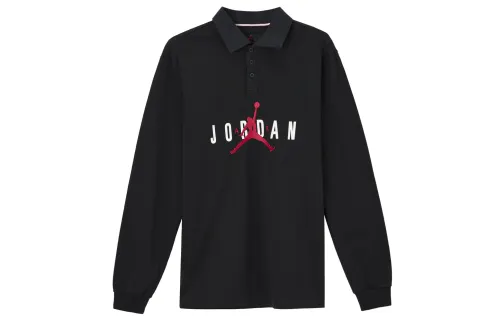 Jordan Polo Shirts Men's Black Crew Neck Moderate Straight Fit