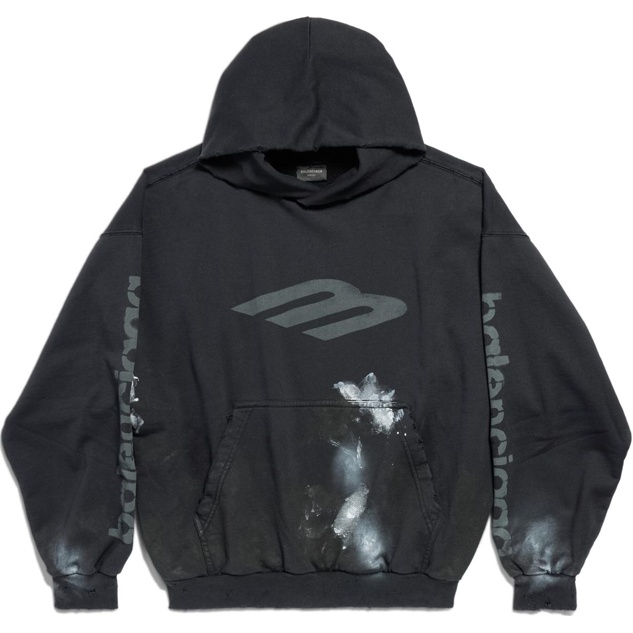 Худи Balenciaga 3B Stencil (черное)