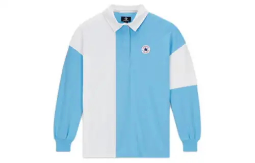 Converse Polo Shirts Women's Blue Polo Collar Moderate Straight Fit