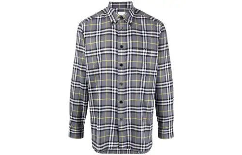 Burberry Check Pattern Cotton Flannel Shirt