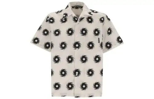 PALM ANGELS Shirts Men's White Pointed Collar Moderate Other