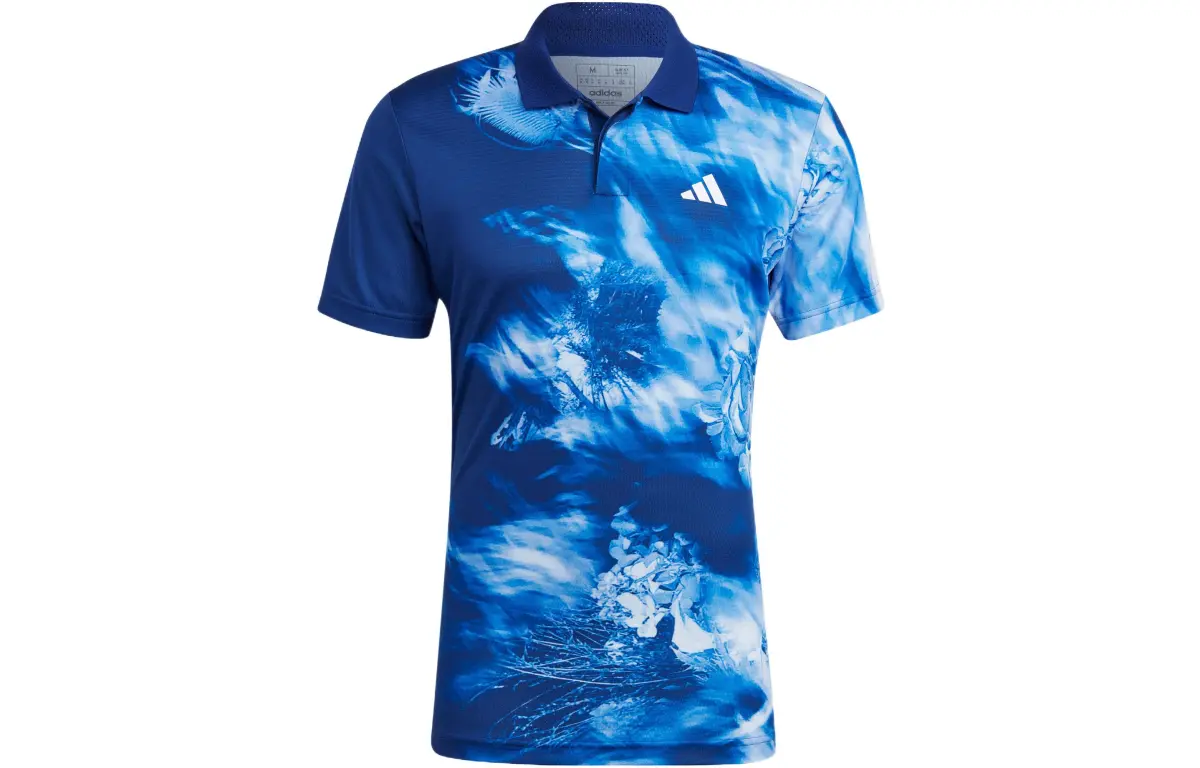 Adidas Polo Shirts Men's Victory Blue Lapel Moderate Straight Fit