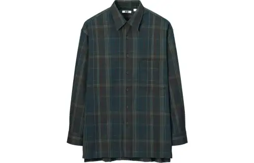 UNIQLO Shirts Men's Dark Blue Lapel Moderate Shirt