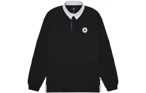 Converse Polo Shirts Men's Black Polo Collar Moderate Straight Fit
