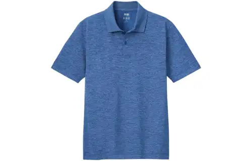 UNIQLO Polo Shirts Men's Blue Polo Collar Moderate Straight Fit