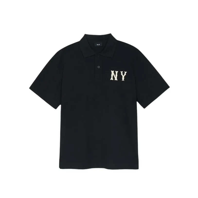 MLB New York Yankees Overfit Coopers Logo Polo Shirt Unisex Black