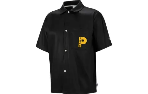 PUMA Shirts Unisex Black Lapel Moderate Other