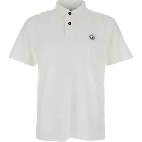 STONE ISLAND Logo Patch Short Sleeved Polo Shirt