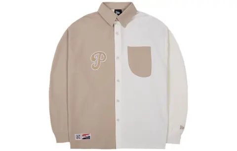 New Era Shirts Unisex Khaki Lapel Moderate