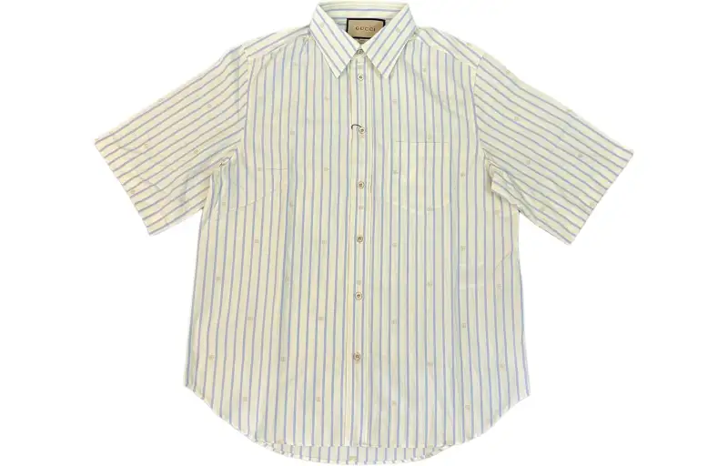 GUCCI Shirts Men's Beige Lapel Moderate Shirt