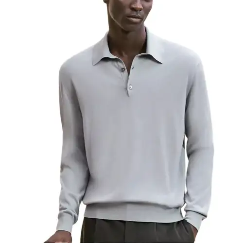 HERMES FW24 Polo Shirt Men's Gray