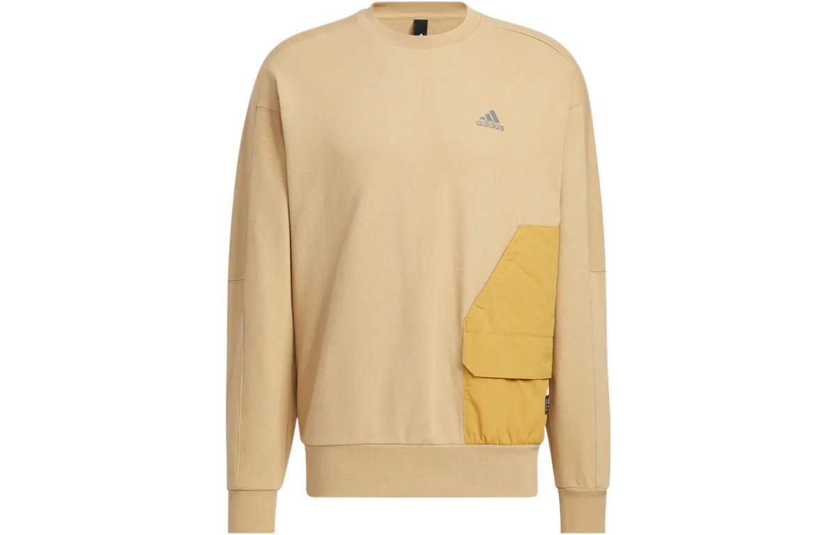 Adidas Sweatshirts Men's Khaki Crew Neck Moderate Other