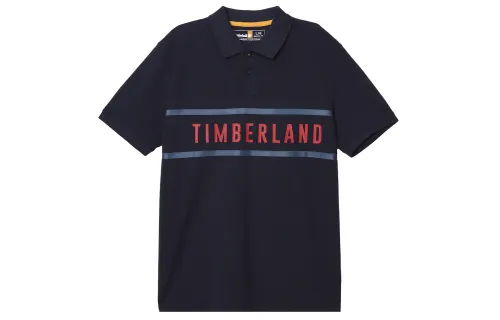 Timberland Polo Shirts Men's Navy Blue Polo Collar Moderate Straight Fit