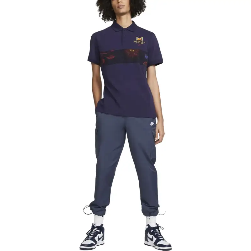 Nike Polo Shirts Men's Blue Polo Collar Moderate Straight Fit