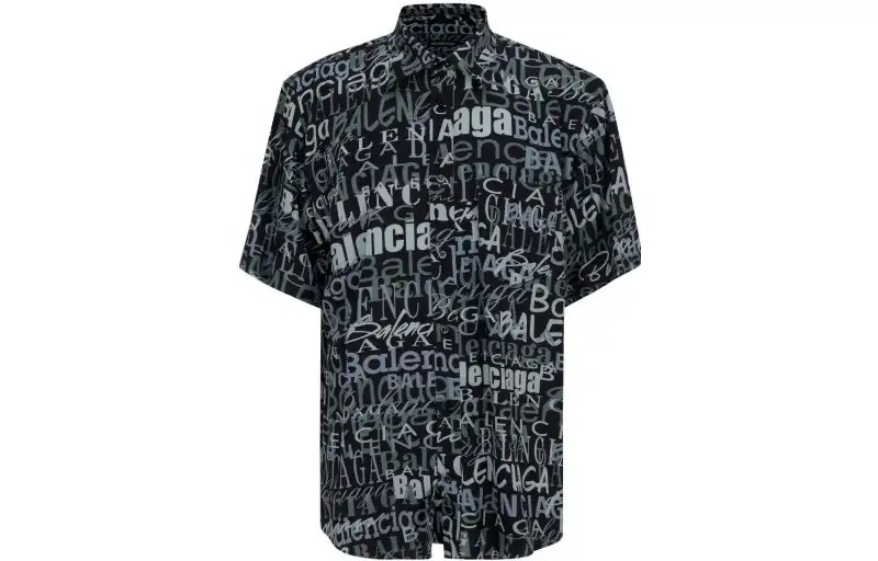 Balenciaga Shirts Men's Black Lapel Thin Other