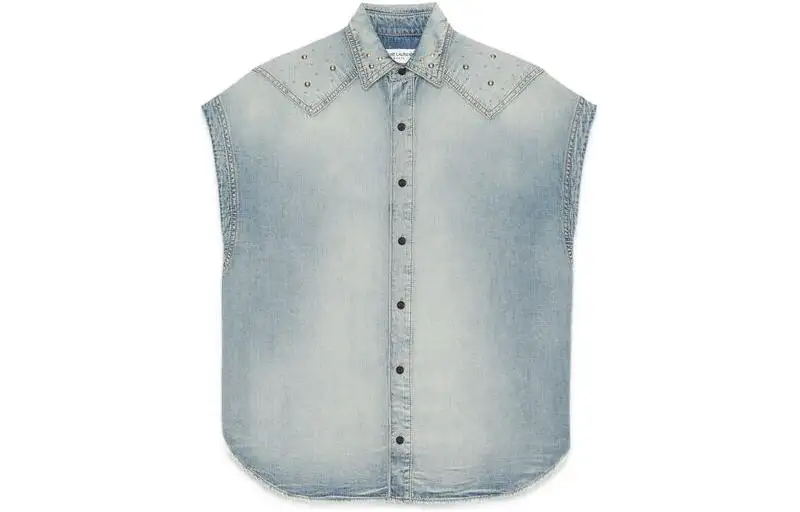 SAINT LAURENT Shirts Men's Blue Lapel Moderate