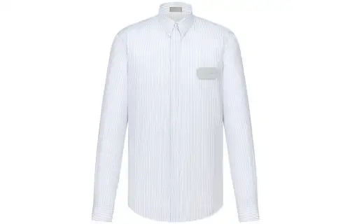DIOR Shirts Men's Light Blue Lapel Moderate