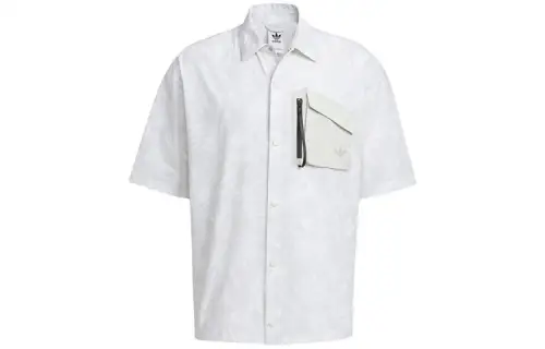 Adidas Originals Shirts Men's Light Gray Lapel Moderate Shirt