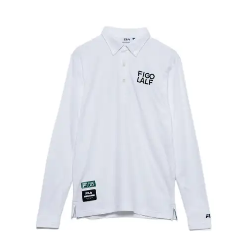 FILA Polo Shirts Men's White Polo Collar Moderate Straight Fit