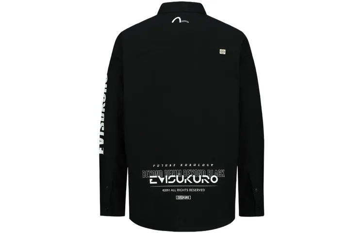 EVISU Shirts Men's Black Lapel Moderate Other