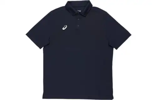 ASICS Polo Shirts Unisex Blue Polo Collar Moderate Straight Fit