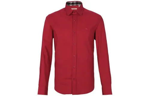 Burberry Shirts Men's Red Lapel Moderate