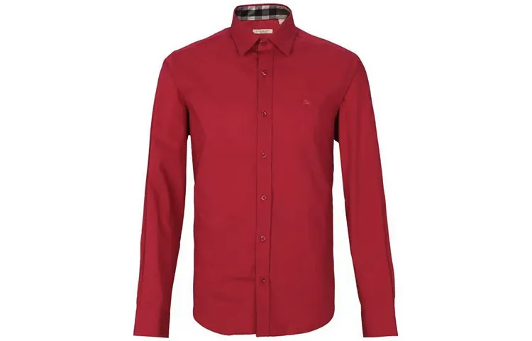 Burberry Shirts Men's Red Lapel Moderate