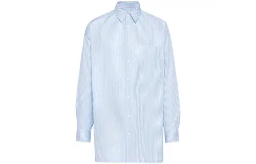 PRADA Shirts Men's Blue Pointed Collar Moderate Other