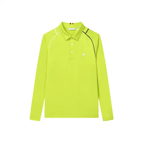 FILA Golf Polo Shirt Men's Neon Yellow Green