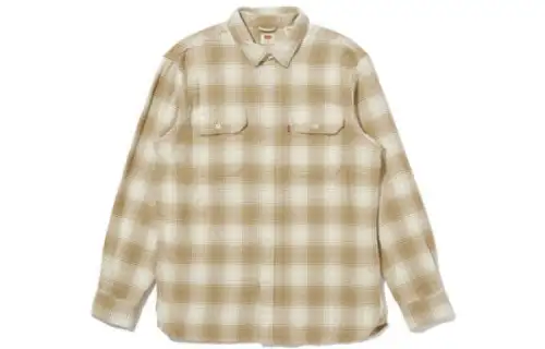 Levis Shirts Men's Beige Yellow Lapel Moderate Other